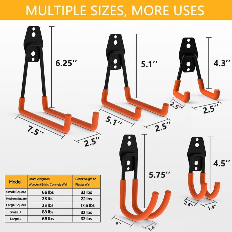 Intpro Garage Organization Hooks Heavy Duty Garage Storage Utility Wall