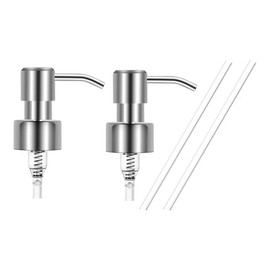 Hsthe Sea 2pcs Soap Dispenser Pump Head Replacement Pump Soap Dispenser for Bottles Soap Pump Stainless Steel for 25 mm Thread Bottle