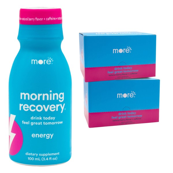 Morning Recovery, Electrolyte with Energy, Milk Thistle Drink Proprietary Formulation to Hydrate While Drinking for Morning Recovery, Highly Soluble Liquid DHM, Berry, Pack of 24