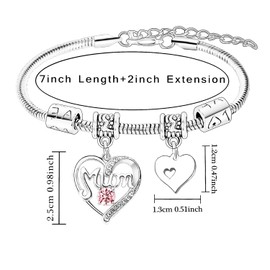 BESPMOSP Mummy Gifts Mum Gifts Mother’s Day Gifts From Daughter Son Mum Bracelet Mum Birthday Gifts From Daughter Mummy Christmas Gifts (Pink)