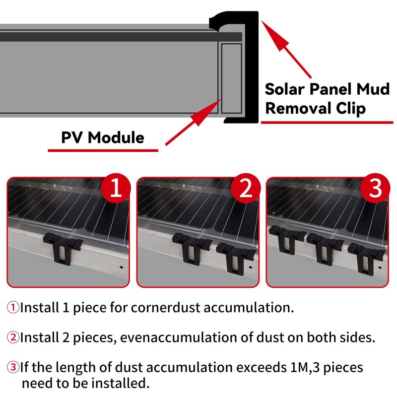 Pack of 24 Solar Panel Water Drain Clips 30 mm,