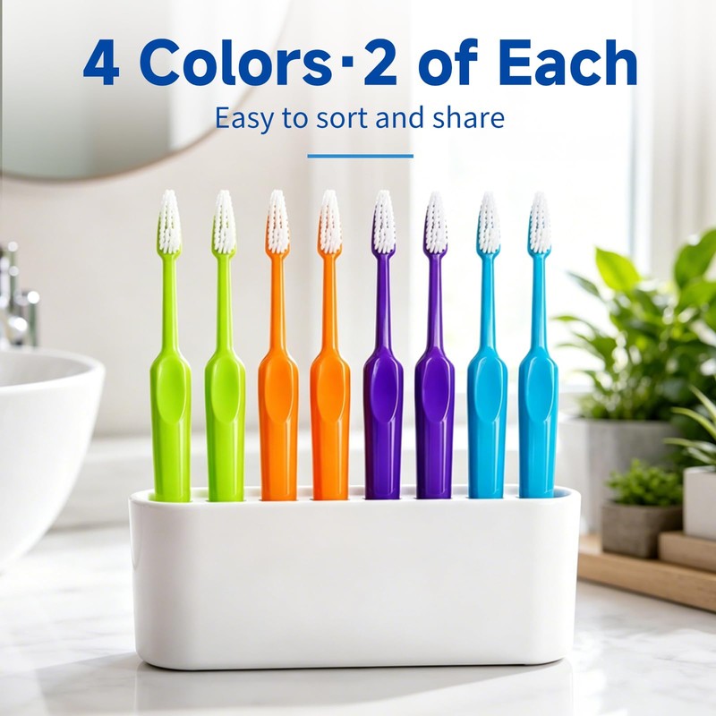 Ceonam 8 Pack Manual Interdental Toothbrushes Soft Bristle Oral Cleaning