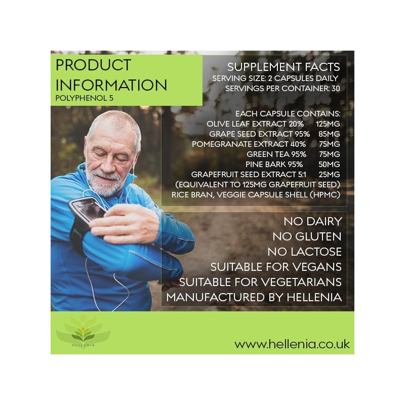 Hellenia Polyphenol 5 | 5-a-Day Fruit & Veg Dietary antioxidants