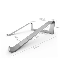 Mipcase Portable Aluminum Laptop Stand Elevated Rack Heat Sink Base Silver Computer Bracket for Desk Use Ergonomic Notebook Riser for Cooling and Typing Comfort