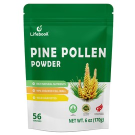 Lifebooil Pine Pollen Powder, 99% Cracked Cell Wall, 56 Servings, 6 oz