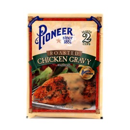 Roasted Chicken Gravy Mix by Pioneer, 12-1.67 Oz Packets, Makes 2 Cups Prepared Gravy per Pack, 12pk Bundled with a JFS Recipe Card