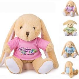 Oukiwi Easter Bunny Rabbit Stuffed Animal Plush Toy 10 inches Best Gifts for Babies Kids Boys Girls (Pink)