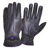 UNIK Women's Purple Tribal Heart Full-Finger Cowhide Leather Gloves -