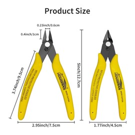 HOUSERAN Flush Cutters, 5 Pack, 5 Inch Micro Flush Cut Pliers with Spring, Side Cut Nippers, Mini Wire Cutters Model Nippers Flush Cutters for Jewelry Making, Plastic Models, Zip Ties, Electronics