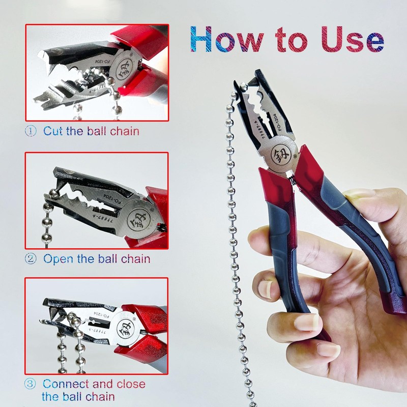 Joining Pliers for 4.5mm Ball Beaded Chain, Manual Splicing Combination