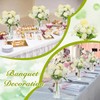 31 Pack Hydrangea Artificial Flowers with 10 Clear Plastic Vases