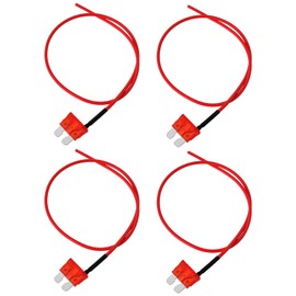 EMSea 4pcs Standard ATC Plug Fuse 10A with Cable Tapping Cable Length 40cm Car ATC Fuse for Car Vehicle Fuse Box for Automotive Electrical Systems Red