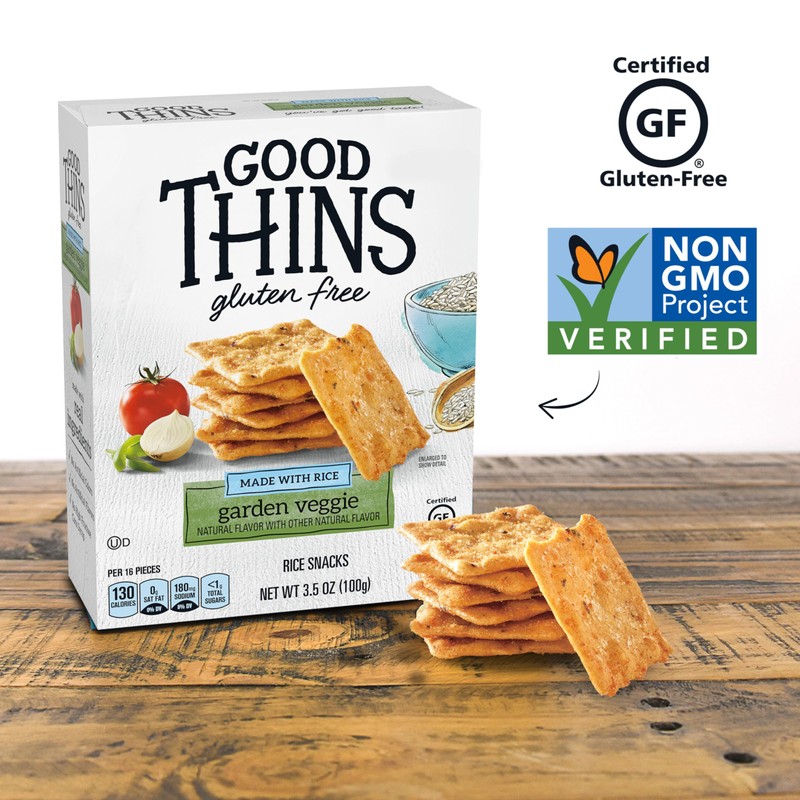 Good Thins Garden Veggie Rice Snacks Gluten Free Crackers, Bulk