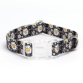 Pimaodog Dog Collar for Small Medium Large Dogs, Adjustable Soft Puppy Cats Collars Multicolor Patterns Collars Adjustable for Dogs Girl Boy Puppy Walking Running Training (S, Daisy)