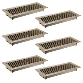 Sumnacon Pack of 6 Floor Vent Covers Metal Floor Register 4 x 12 Inch Heavy Duty Floor Vents with Adjustable Air Supply Lever, Walkable Brown Vent Covers for Home Floor
