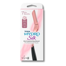 Schick - Hydro Silk | Dermaplaning Wand | 1 handle with 2 refills | 2 blade refills |Dermaplane | Dermaplaning | Remove Facial Hair | Remove Peach Fuzz | 7 Skin Benefits