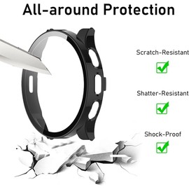 Compatible for Garmin Venu 3S Case, Lamshaw Hard PC Case with Screen Protector Compatible for Venu 3S 41mm / Venu 3 45mm Smartwatch (Venu 3S 41mm, Black)