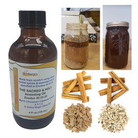 BIBLE N Beautyoils Exodus 30:22-25 Sacred and Holy Anointing Oil, Made from Scratch with Myrrh, Calamus, Cinnamon, Cassia, and Olive Oil Herbal Spices and Essential Oils for Healing Prayers - 4 Fl oz