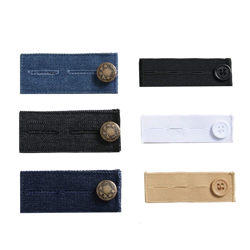 Denim Waist Extenders for Men and Women(6 Pack), Adjustable Waistband