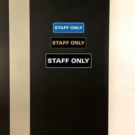 All Quality Standard Staff Only Wall or Door Sign | Easy Installation | Office Workplace Signs | Enhanced Security ‌ - White - Small (1 Pack)