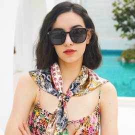 Women's Satin Headscarf - Large Square 90 x 90 cm Silk-Like Hair Scarf Elegant Scarf Fashionable Bandana Neckerchief Sleep Scarf Gift, Paisley-a (4 Pack), Unit size