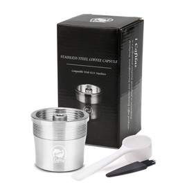 i Cafilas For Refillable Illy Coffee Capsule Made of Stainless Steel for Refilling, Reusable Refill Capsule Compatible with Illy, Coffee Capsule + Measuring Spoon + Brush