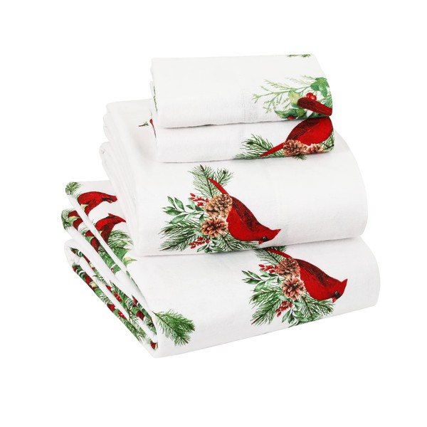Sleepdown 100% Cotton Flannel Sheets Queen Size - Super Soft,