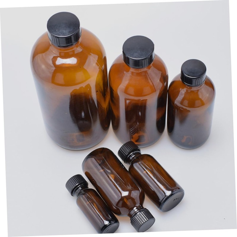 Alipis 4Pcs Bottle Amber Storage Bottles with Screw Caps for