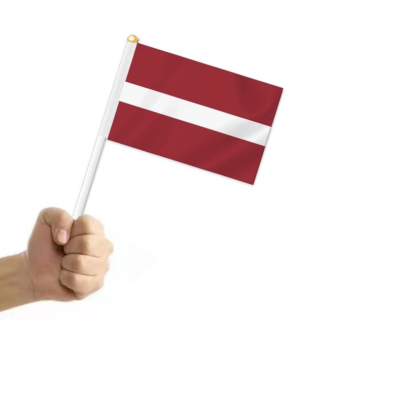 10 PCS Latvia Handheld Small Flag, Latvians Hand held Mini