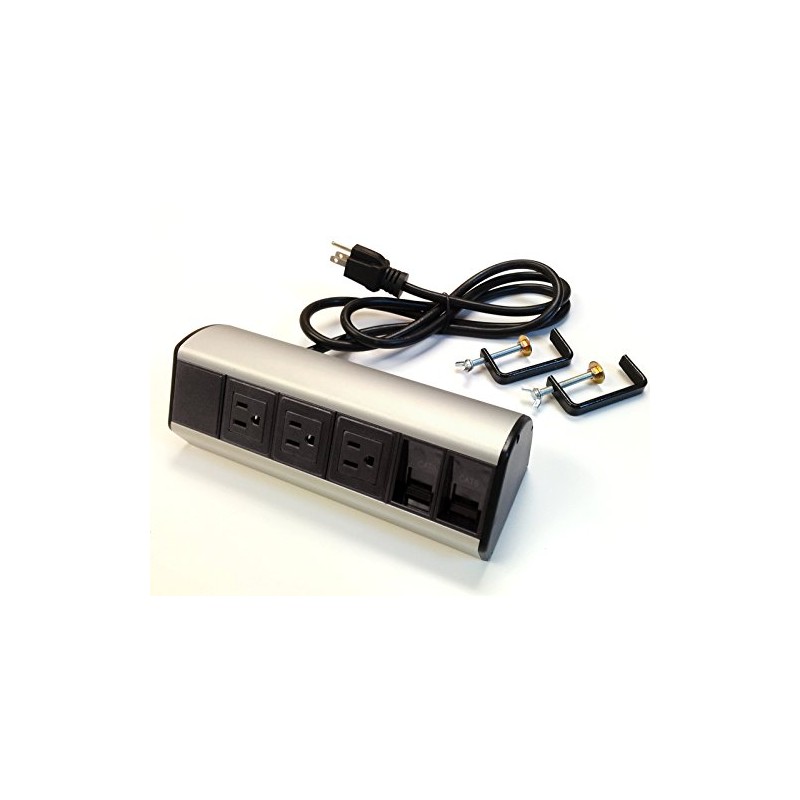 Power & Data Desk Edge Mount Tabletop Center - 3
