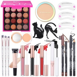 Makeup Kit For Girls, Makeup Set For Teens with Eyeshadow Palette, Lip Gloss, Mascara, Eyeliner, Concealer, Foundation, Makeup Powder, Brushes Set (kit0161)