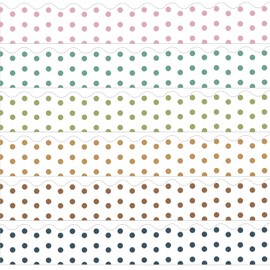 120 Feet Polka Dot Bulletin Board Borders Dots Scalloped Border Trim Boho Dots Bulletin Board Borders Boho Classroom Decoration for Bulletin Board Wall Office Back to School Classroom Decor,6 Colors