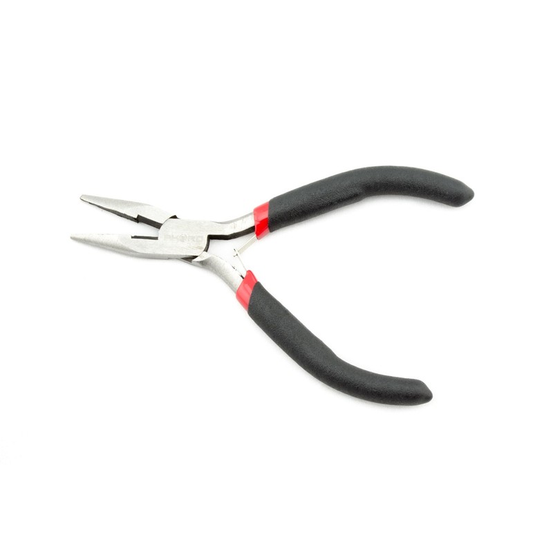 AKORD Mini Extra Long Nose Plier with Spring, Silver/Black