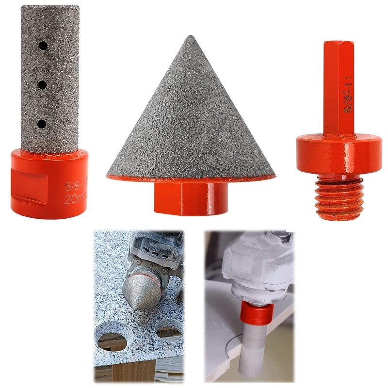 3 Pcs Diamond Beveling Chamfer Bits Set - 50mm Chamfer