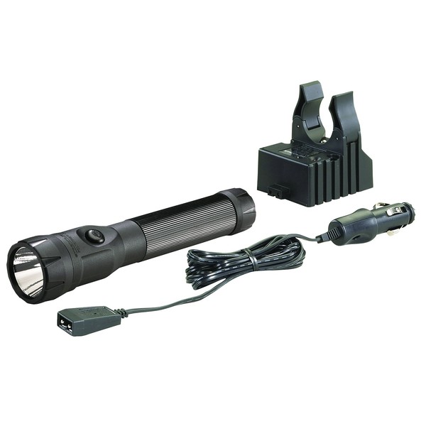 Streamlight 76112 PolyStinger LED 485-Lumen Rechargeable Flashlight With 12-Volt DC Smart Charger, Black