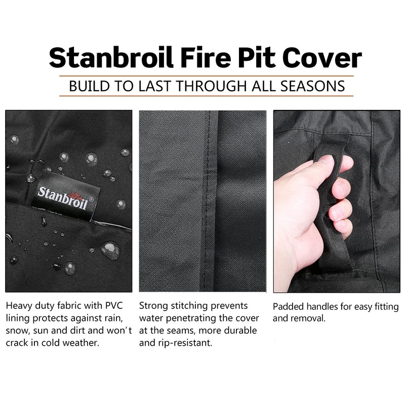 Stanbroil 50'' Fire Pit Cover - Waterproof Heavy Duty Patio
