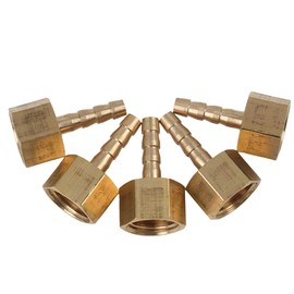 X AUTOHAUX Pack of 5 Brass Hose Nozzle ID X 1/4 Inch NPT Female Hose 4 mm Hose Connection