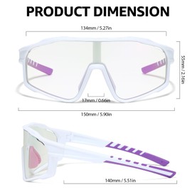 TJUTR Photochromic Self-tinting Cycling Glasses for Men Women Wide Angle Anti-Glare Sports Sunglasses Sports Cycling Motorcycle Cycling Glasses MTB Sports Glasses Driving Baseball Running UV400