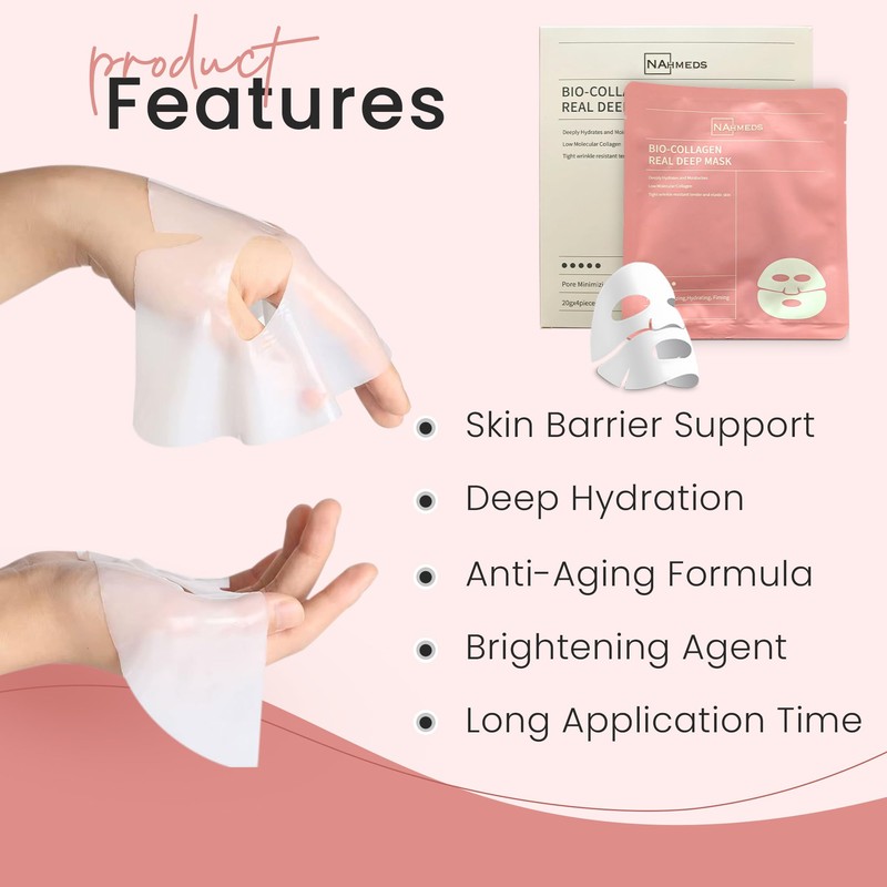 NAhmeds Bio-Collagen Real Deep Mask, Low Molecular Collagen, Deeply Hydrates