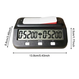 Frediuo International Chess Timer Clock, Digital Chess Clock, Compact Portable Timer Digital Timer, Chess Timer for Chess Accessory, Black
