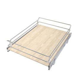 Pull Out Cabinet Organizer 18" W X 22" D, Slide Out Drawers For Kitchen Organizers and Storage, Pull Out Drawers For Cabinets Capacity Heavy Duty Caddy, Cabinet Shelves Wood Chrome, Pantry Storage