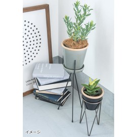 Posh Living 63593 Flower Stand, Pot Stand, 5.1 x 5.1 x 9.8 inches (13 x 13 x 25 cm), Black