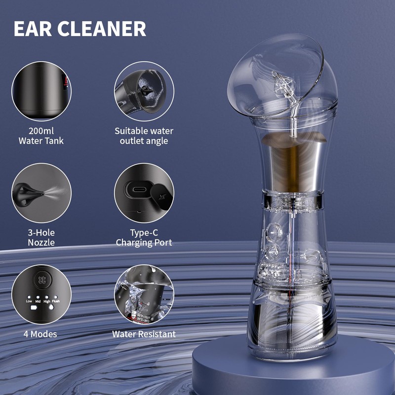 Upgraded Ear Wax Removal Kit, 4-Mode Electric Ear Cleaner -