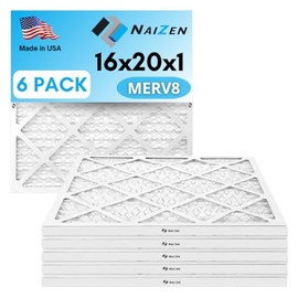 NAIZEN Air Filter Replacement Set, 16x20x1 inches, MERV 8, 6 Pack, Pleated