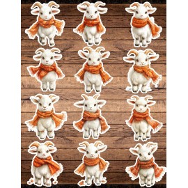 Unbranded Goat in a Red Scarf Die Cut Vinyl Stickers  Set Scrapbooking Laptop Waterbottle
