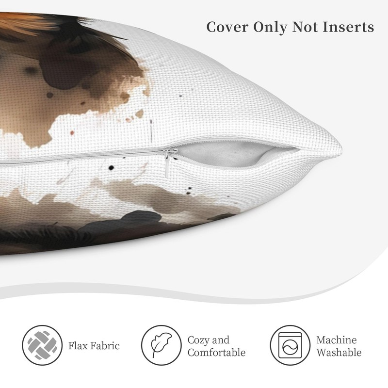 YUMEBLTD Cushion Cover Dakimakura Cover with Pocket, Stylish, Soft, Decorative