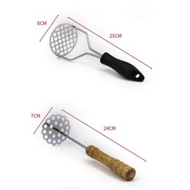 Potato Masher Stainless Steel Non-Slip Handle Potato Masher Multifunctional Fruit Vegetable Kitchen Masher Type A