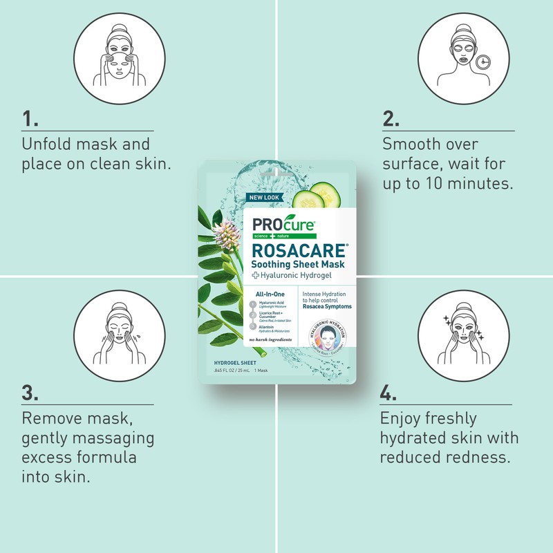 Procure Rosacare Sheet Face Mask - 5 Pack