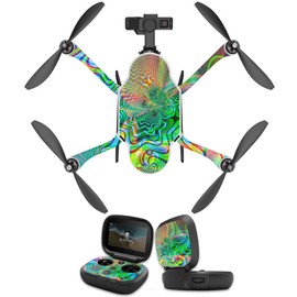 MightySkins Skin Compatible with GoPro Karma Drone Headphones wrap Cover Sticker Skins Psychedelic