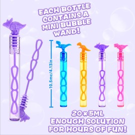 SULOLI 20PCS Mini Bubbles Dinosaur Bubbles With Bubble Wand Bottles Birthday Bubble Solution Blowers For Kids Children Party Supply Summer Outdoor Toys